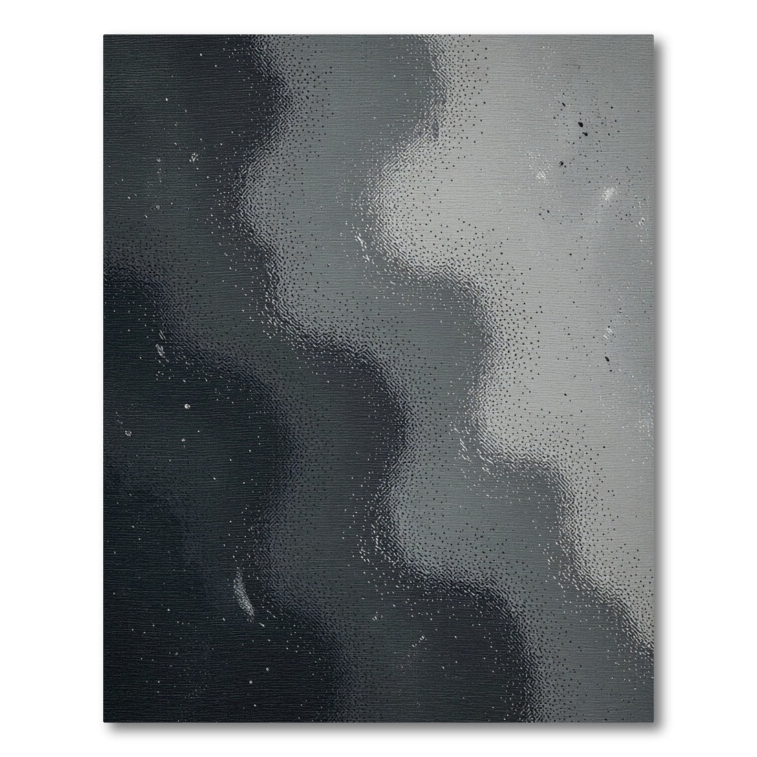 Modern Dark Monochrome Abstract Flow Rug