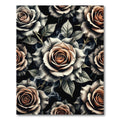 Grayscale And Peach Rose Smoke Rug