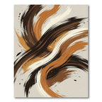 Earthy Brown Swirl Brush Stroke Rug