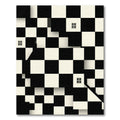 Modern Monochrome Geometric Architectural Grid Rug
