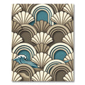 Art Deco Seashell and Teal Wave Rug