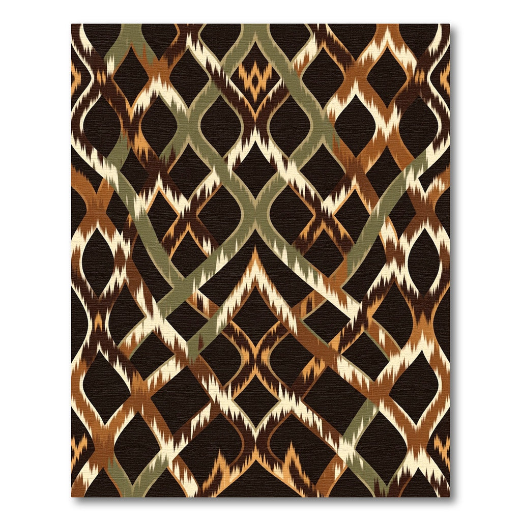 Earthy Ikat Diamond Interlace Rug