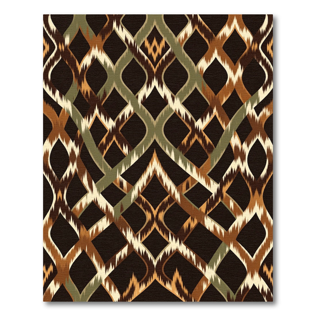 Earthy Ikat Diamond Interlace Rug