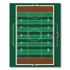 Athletic Green Field Gridiron Area Rug