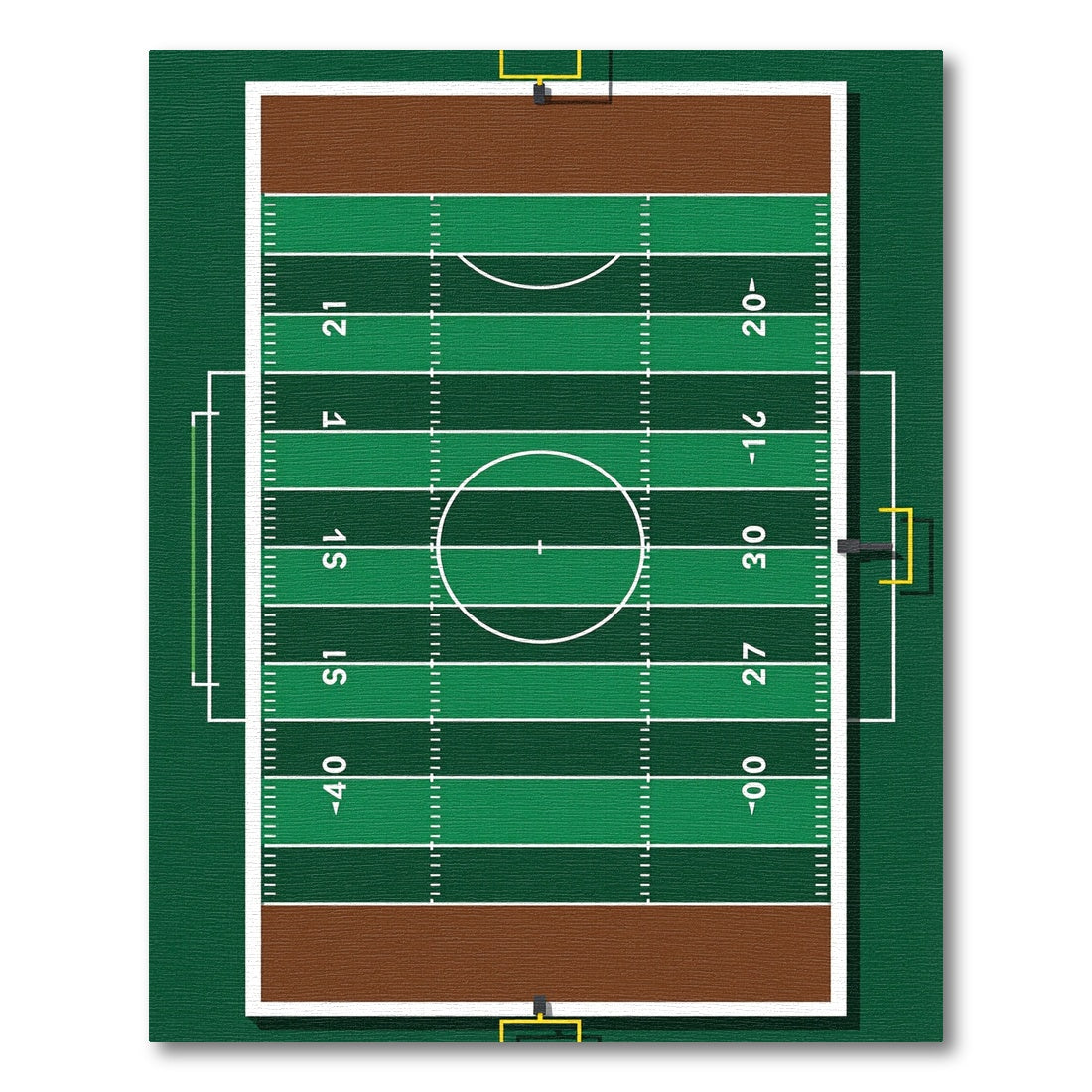 Athletic Green Field Gridiron Area Rug