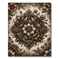 Antique Sepia Botanical Scroll Rug