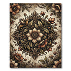 Antique Sepia Botanical Scroll Rug