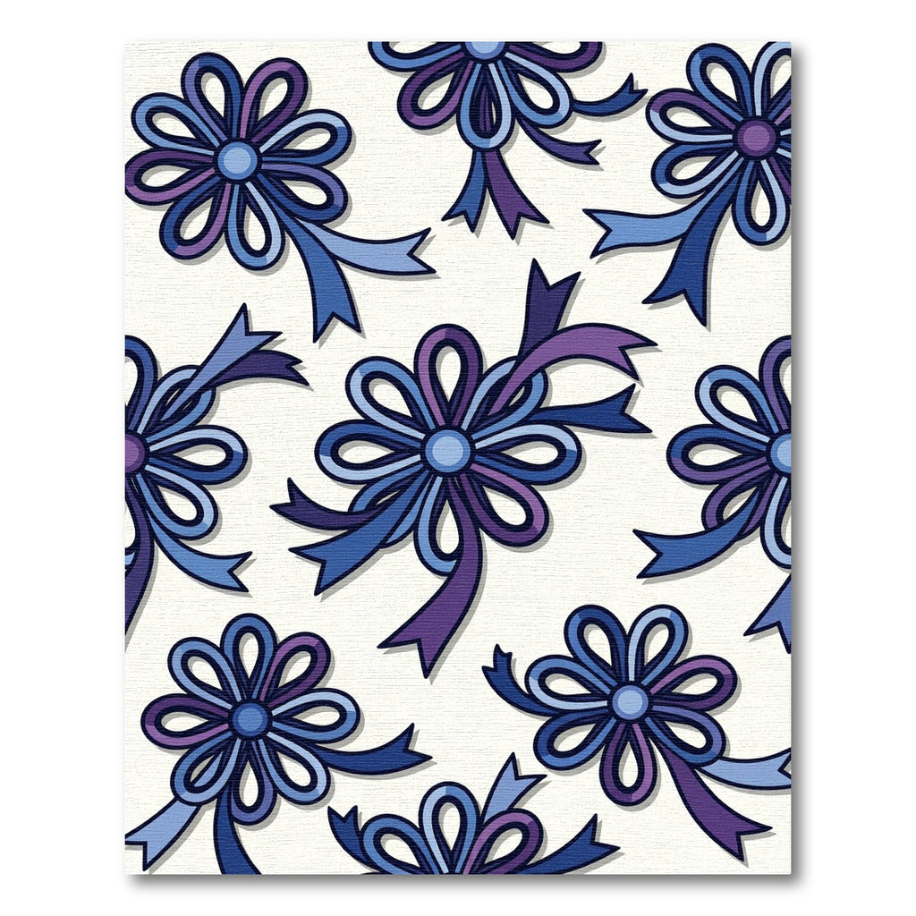 Blue and Purple Decorative Bows Rug