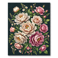 Soft Pink Peony Garden Floral Bouquet Rug