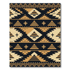 Gold Navajo Inspired Geometric Stripe Rug