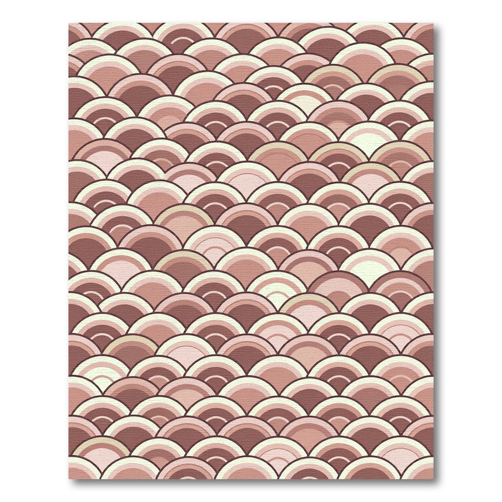 Earthy Rose Scalloped Arch Geometric Rug