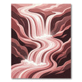 Coral Waterfall Flowing River Rug