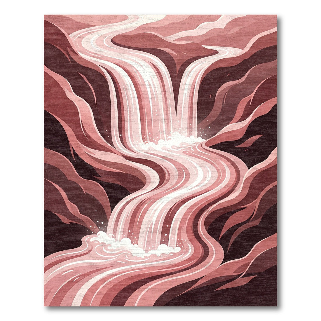 Coral Waterfall Flowing River Rug