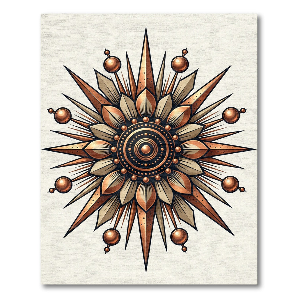 Radiant Sunburst Gold Medallion Rug