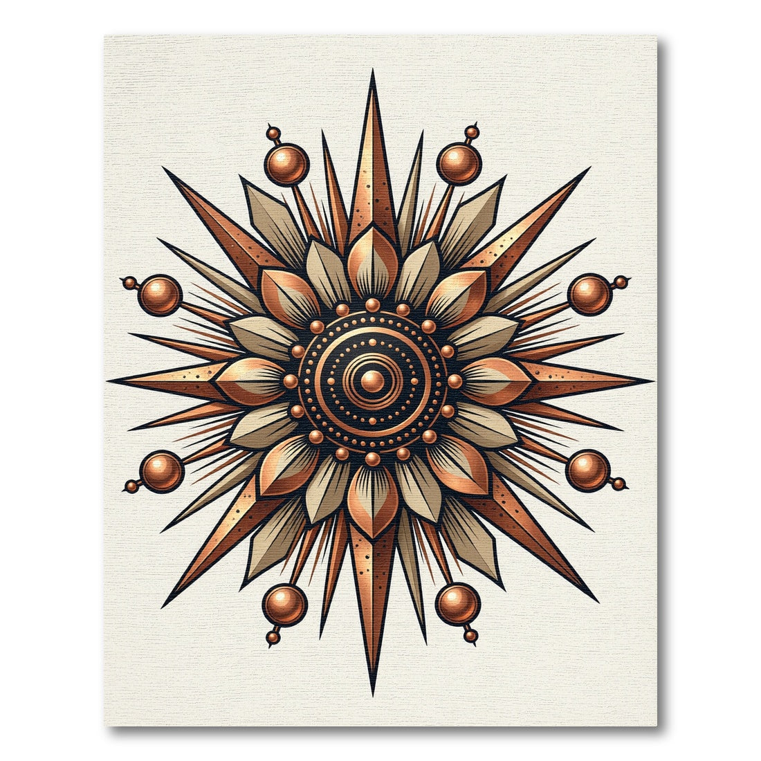 Radiant Sunburst Gold Medallion Rug