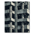 Monochromatic Concrete Column Architectural Texture Rug