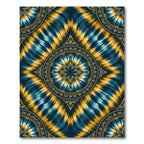 Radiant Blue Yellow Mandala Tie Dye Rug