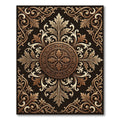 Ornate Floral Medallion Sepia Tones Rug
