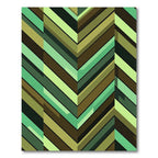 Modern Olive Forest Chevron Stripe Rug