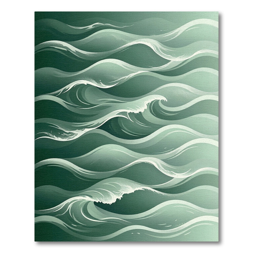 Emerald Green Ocean Wave Flow Rug
