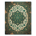 Deep Emerald Floral Arabesque Rug