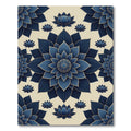 Elegant Navy Lotus Medallion Rug