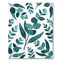 Lush Teal Eucalyptus Leaf Botanical Rug