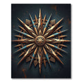 Rustic Bronze Compass Star Medallion Rug
