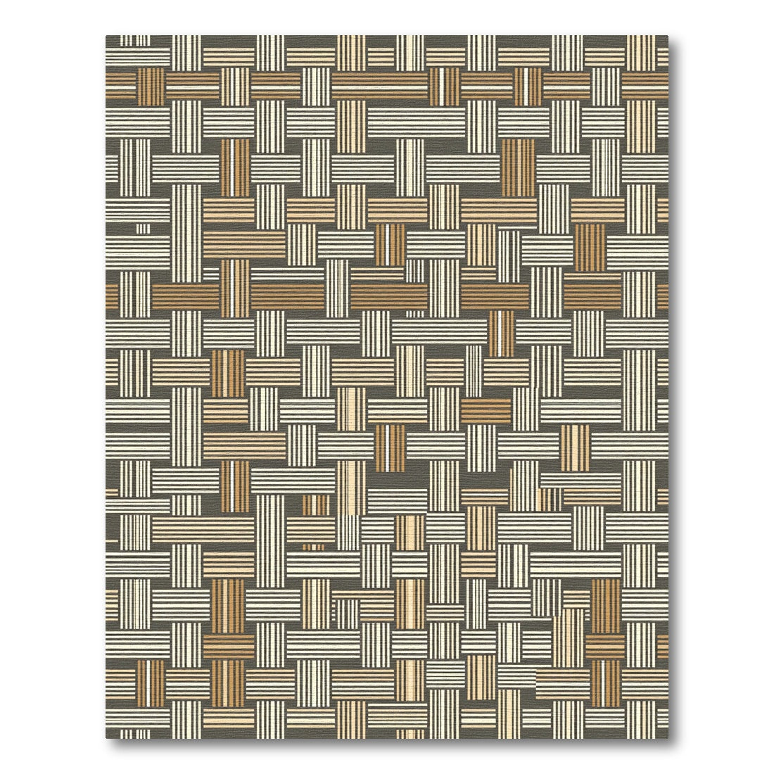 Earthy Neutral Woven Geometric Weave Rug