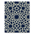 Navy Geometric Star Interlocking Lattice Rug