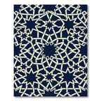 Navy Geometric Star Interlocking Lattice Rug