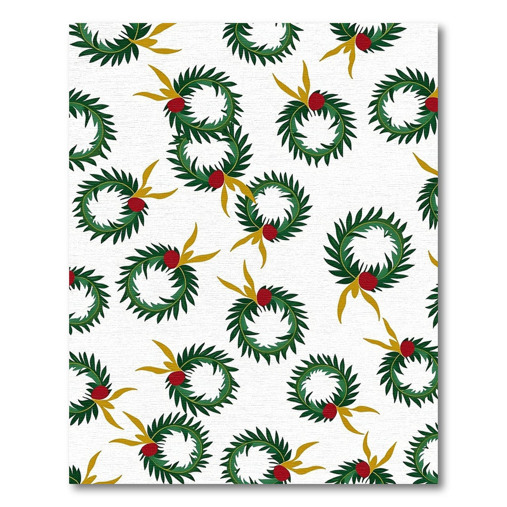Green Wreath Red Berry Garland Rug