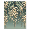 Ethereal Cream Wisteria Floral Sage Gradient Rug