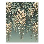 Ethereal Cream Wisteria Floral Sage Gradient Rug