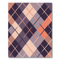 Deep Plum Coral Diamond Lattice Rug