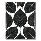 Botanical Monochrome Leaf Silhouette Rug