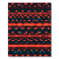 Modern Red Black Pixelated Grid Rug