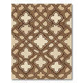Elegant Beige Quatrefoil Interlocking Scroll Rug