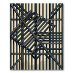 Dark Gray Timber Frame Abstract Rug