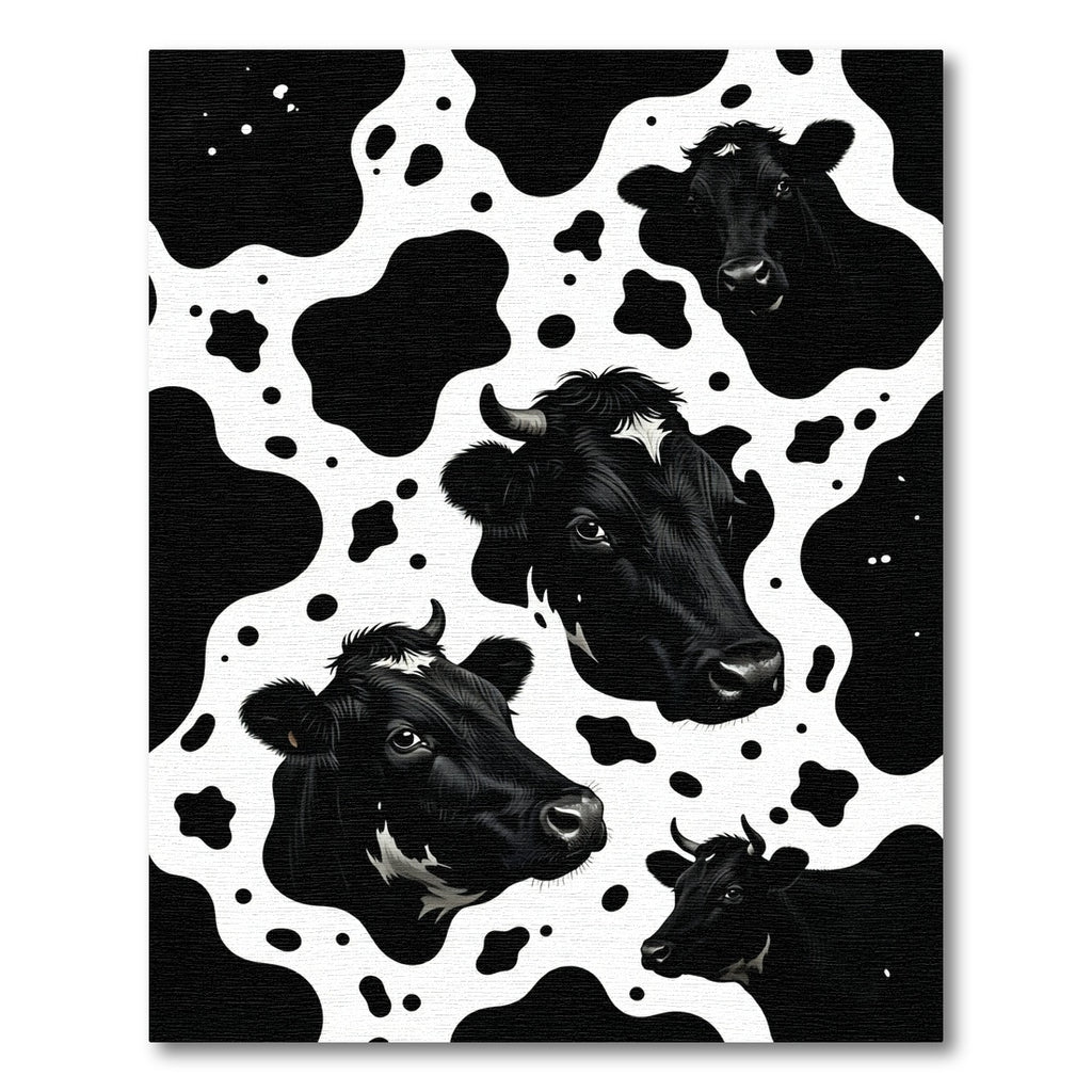 Black and White Holstein Cow Portrait Rug