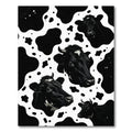 Black and White Holstein Cow Portrait Rug