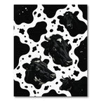 Black and White Holstein Cow Portrait Rug