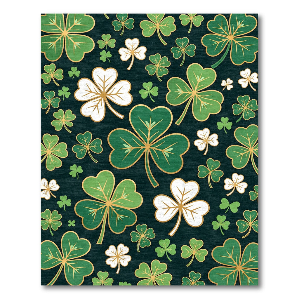 Golden Clover Shamrock Botanical Illustration Rug