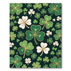 Golden Clover Shamrock Botanical Illustration Rug
