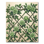 Green Rose Trellis Climbers Rug
