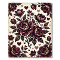 Dark Maroon Peony and Heart Bouquet Rug