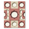 Geometric Dusty Rose Interlocking Circle Tile Rug