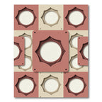 Geometric Dusty Rose Interlocking Circle Tile Rug