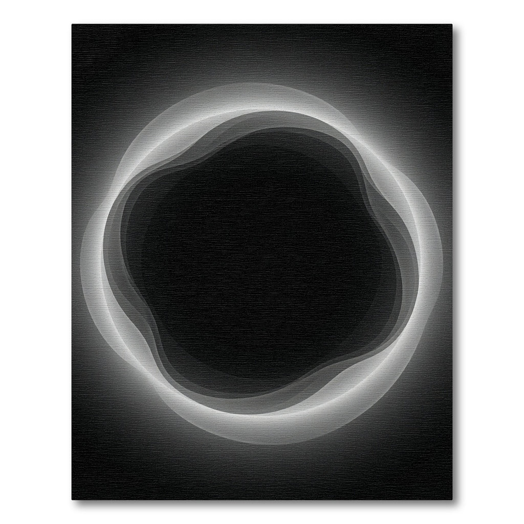 Abstract White Ring Swirl Rug