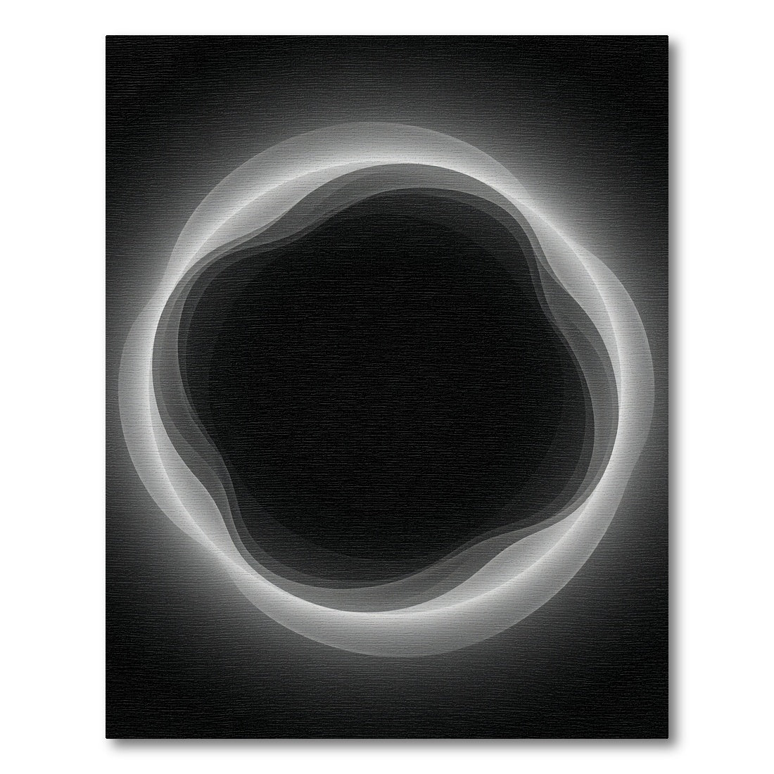 Abstract White Ring Swirl Rug